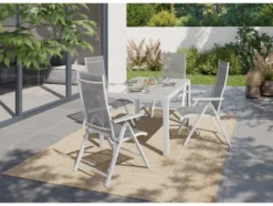 Alu-Gartentisch »Houston« weiß, 140 x 92 x 74 cm