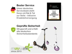 Aluminium Scooter 125 mm, mit LED-Leuchtrollen