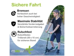 Aluminium Scooter 125 mm, mit LED-Leuchtrollen