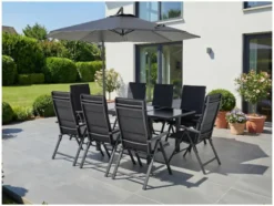Alu-Premium-Set »Toronto«, 9-teilig - Ausziehtisch & 8 Klappsessel