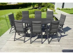 Alu-Premium-Set »Toronto«, 9-teilig - Ausziehtisch & 8 Klappsessel