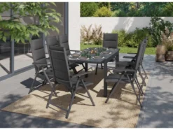 Alu-Premium-Set »Toronto«, 9-teilig - Ausziehtisch & 8 Klappsessel