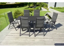 Alu-Premium-Set »Toronto«, 7-teilig - Ausziehtisch & 6 Klappsessel
