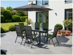 Alu-Premium-Set »Toronto«, 7-teilig - Ausziehtisch & 6 Klappsessel
