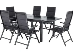 Alu-Premium-Set »Toronto«, 7-teilig - Ausziehtisch & 6 Klappsessel