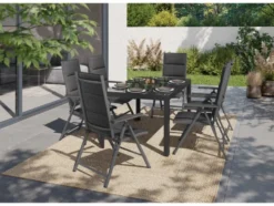 Alu-Premium-Set »Toronto«, 7-teilig - Standardtisch & 6 Klappsessel