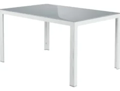 Alu-Set »Houston«, 5-teilig - Standardtisch & 4 Klappsessel, weiß