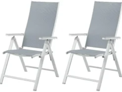 Alu-Set »Houston«, 7-teilig - Standardtisch & 6 Klappsessel, weiß