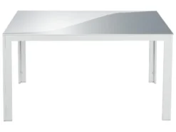 Alu-Set »Houston«, 7-teilig - Standardtisch & 6 Klappsessel, weiß