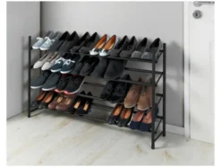 Anti-Rutsch-Schuhregal Hero ausziehbar, Schuhaufbewahrung für 24 PaarSchuhe