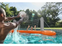 Aufblasbares Pool-Volleyballnetz / Aufblasbares Pool-Tor-und-Korb-Set