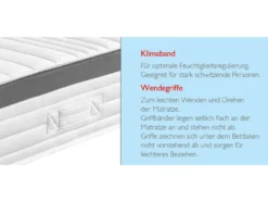 BADENIA TRENDLINE 7-Zonen XXL-Taschenfederkern-Matratze mit Gelschaum-Auflage und Wendefunktion
