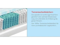 BADENIA TRENDLINE 7-Zonen XXL-Taschenfederkern-Matratze mit Gelschaum-Auflage und Wendefunktion