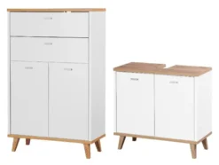 Badmöbel-Set »Corfu« (Waschbeckenunterschrank & Seitenschrank)