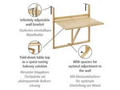 Bambus Balkon-Klapptisch »Waikiki«