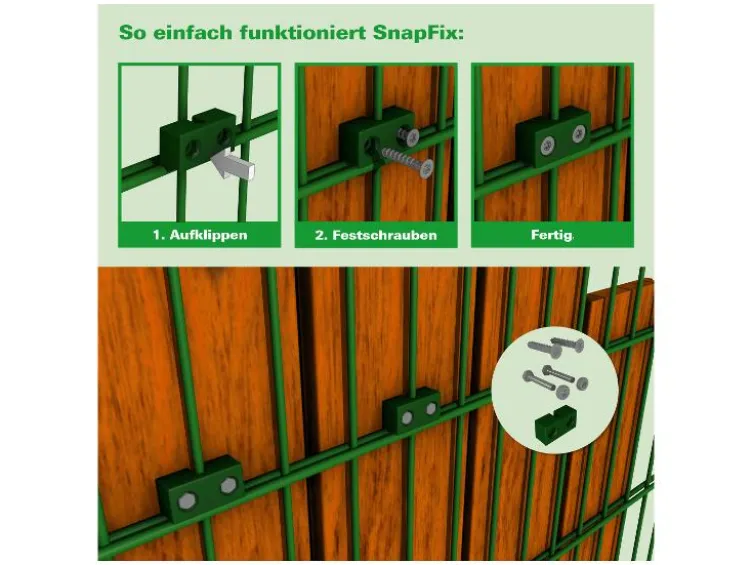 Befestigung für Doppelstabmatten, Stärke 8-6-8, 12 Stück