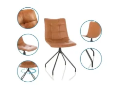 Besucherstuhl / Dining Stuhl TARVISO PU Braun