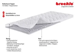 Breckle Topper »XXL Dreams«, 7-Zonen Kaltschaum-Kern, Noppenoberfläche, abnehmbarer Bezug