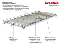 Breckle 7-Zonen Luxus Lattenrost Royalflex Plus, nicht verstellbar