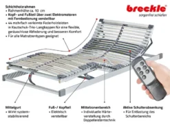 Breckle 7-Zonen Luxus Motor-Lattenrost Royalflex Plus, verstellbar