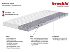 Breckle 7-Zonen Premium Kaltschaum-Topper »Relaxx XXL«, mit Schulterentlastungszone