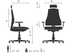 Bürostuhl / Drehstuhl BRETON »BASE«, höhenverstellbar
