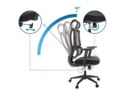 Bürostuhl / Drehstuhl ERGOMY Sitz Stoff / Rücken Netzstoff