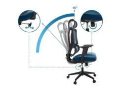Bürostuhl / Drehstuhl ERGOMY Sitz Stoff / Rücken Netzstoff