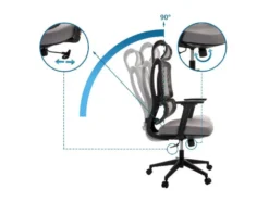 Bürostuhl / Drehstuhl ERGOMY Sitz Stoff / Rücken Netzstoff