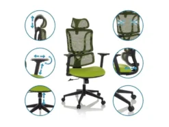 Bürostuhl / Drehstuhl ERGOMY Sitz Stoff / Rücken Netzstoff