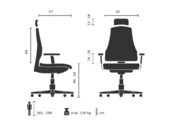 Bürostuhl / Drehstuhl ERGOMY Sitz Stoff / Rücken Netzstoff
