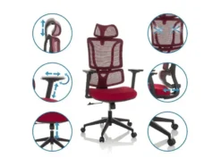 Bürostuhl / Drehstuhl ERGOMY Sitz Stoff / Rücken Netzstoff
