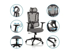 Bürostuhl / Drehstuhl ERGOMY Sitz Stoff / Rücken Netzstoff