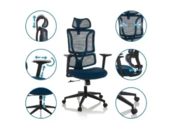 Bürostuhl / Drehstuhl ERGOMY Sitz Stoff / Rücken Netzstoff