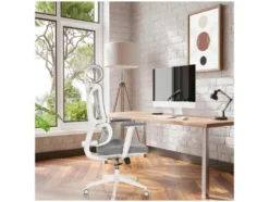 Bürostuhl / Drehstuhl ERGOMY W Sitz Stoff / Rücken Netzstoff Grau