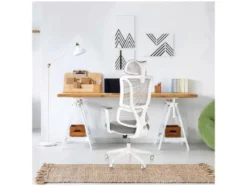 Bürostuhl / Drehstuhl ERGOMY W Sitz Stoff / Rücken Netzstoff Grau