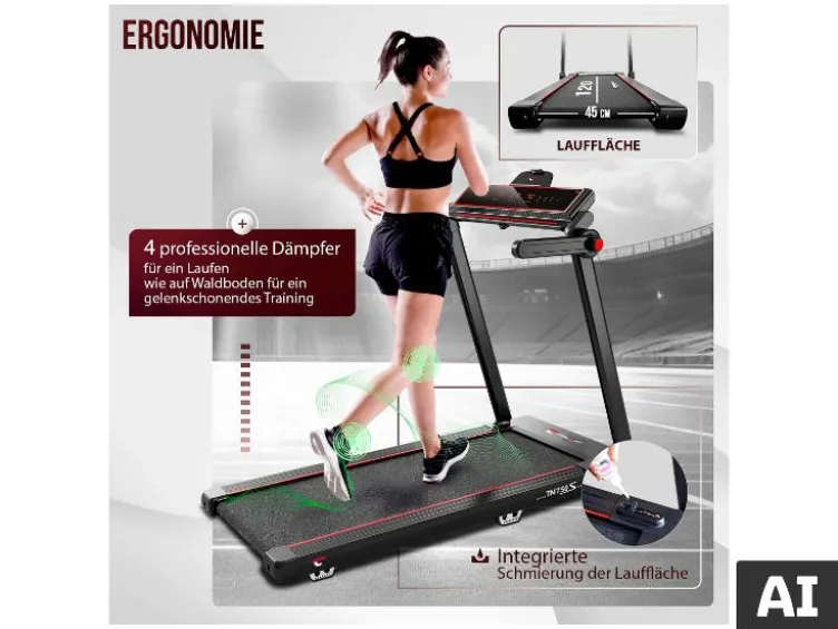 Christopeit Sport Laufband »TM 750S«, 16 Trainingsprogramme, 900 Watt, mit Transportrollen