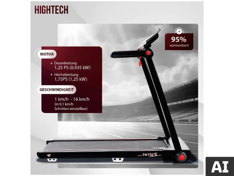 Christopeit Sport Laufband »TM 750S«, 16 Trainingsprogramme, 900 Watt, mit Transportrollen