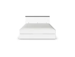 Corvo Bett inkl. Sockelschubladen und LED-Beleuchtung Weiß Breite 185 cm/Höhe 102 cm