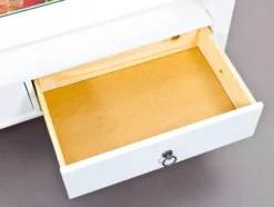Couchtisch mit Sicherheitsglas und Schubladen