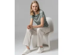 Damen Cargohose mit Satin-Effekt, beige