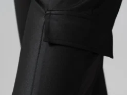Damen Cargohose mit Satin-Effekt, schwarz