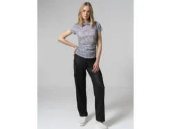Damen Cargohose mit Satin-Effekt, schwarz