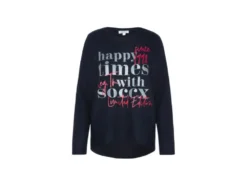 Damen Flauschpullover mit Glitterdruck