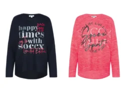 Damen Flauschpullover mit Glitterdruck