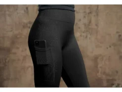 Damen Funktionstights, seamless, mit Tasche am Bein