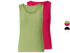 Damen Gerippte Tops, 2 Stück