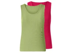 Damen Gerippte Tops, 2 Stück