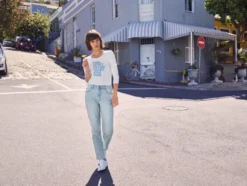 Damen Jeans, Mom Fit, hohe Leibhöhe