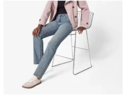 Damen Jeans, Straight Fit, hohe Leibhöhe